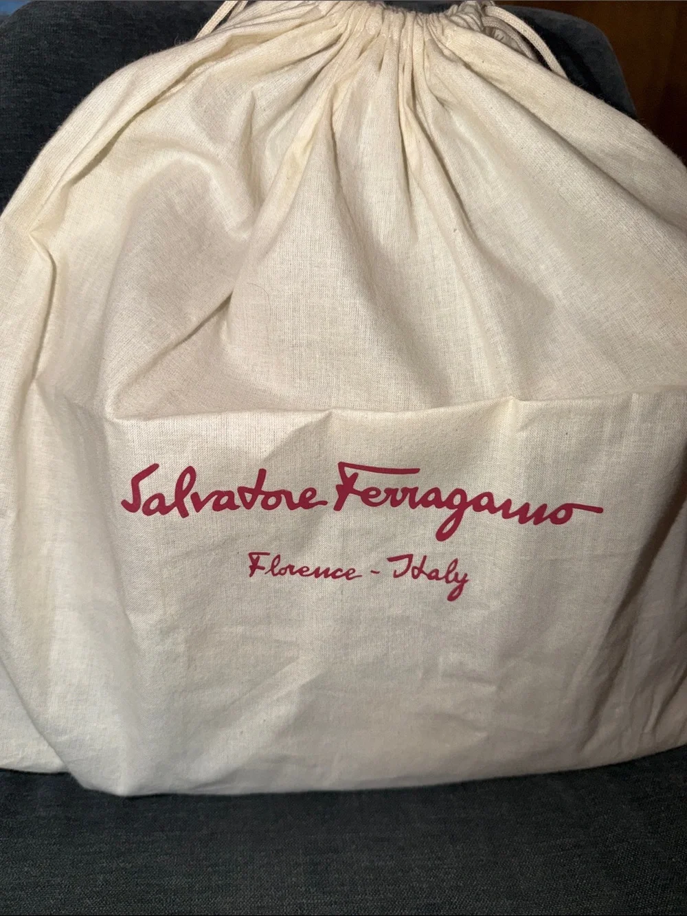 Salvatore Ferragamo Plum Leather 2 way purple Gold bardware with duffle bag